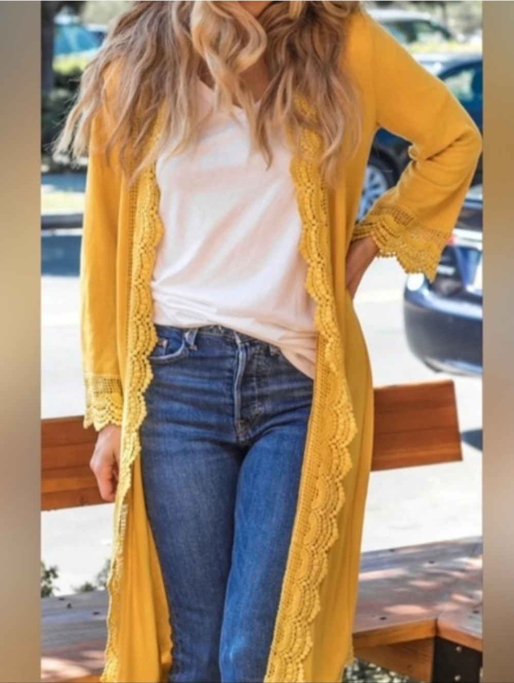 Tickled Teal Lace Trim Cardigan Sweater